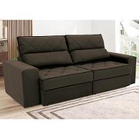 Sofá 4 Lugares Linoforte Fassatti Retrátil e Reclinável Revestido em Tecido Suede com 230cm de Largura