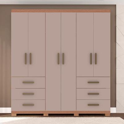 Guarda-Roupa Bartira Santiago com 6 Portas e 6 Gavetas Externas - 209,2cm de Largura