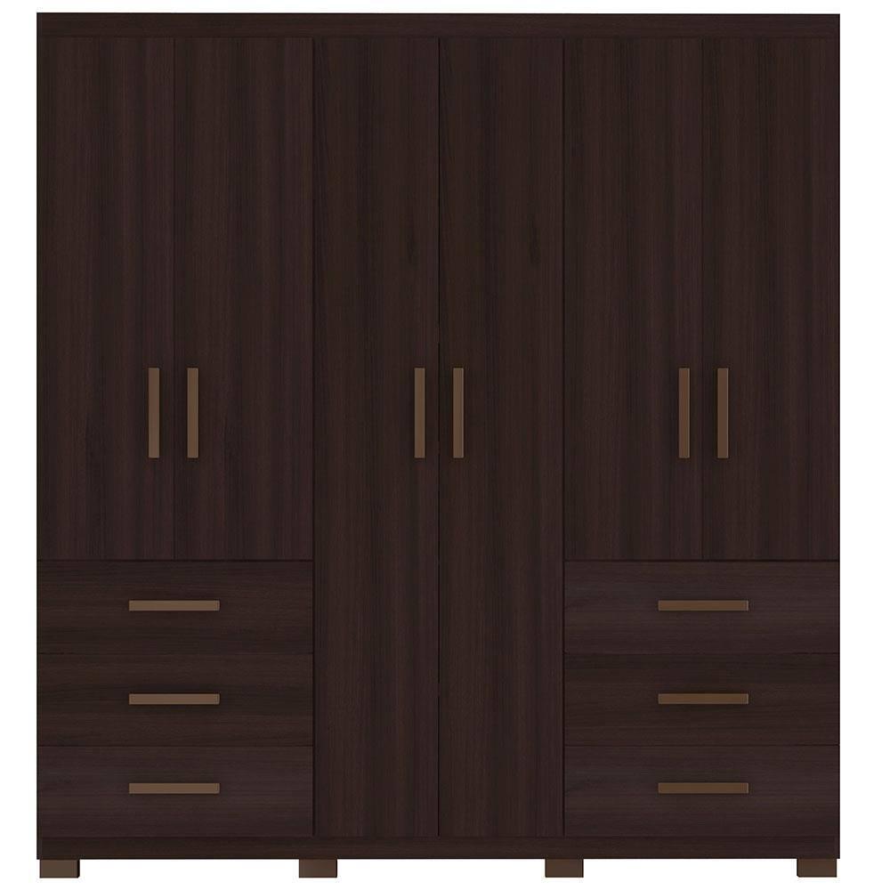 Guarda-Roupa Bartira Santiago com 6 Portas e 6 Gavetas Externas - 209,2cm de Largura - 2