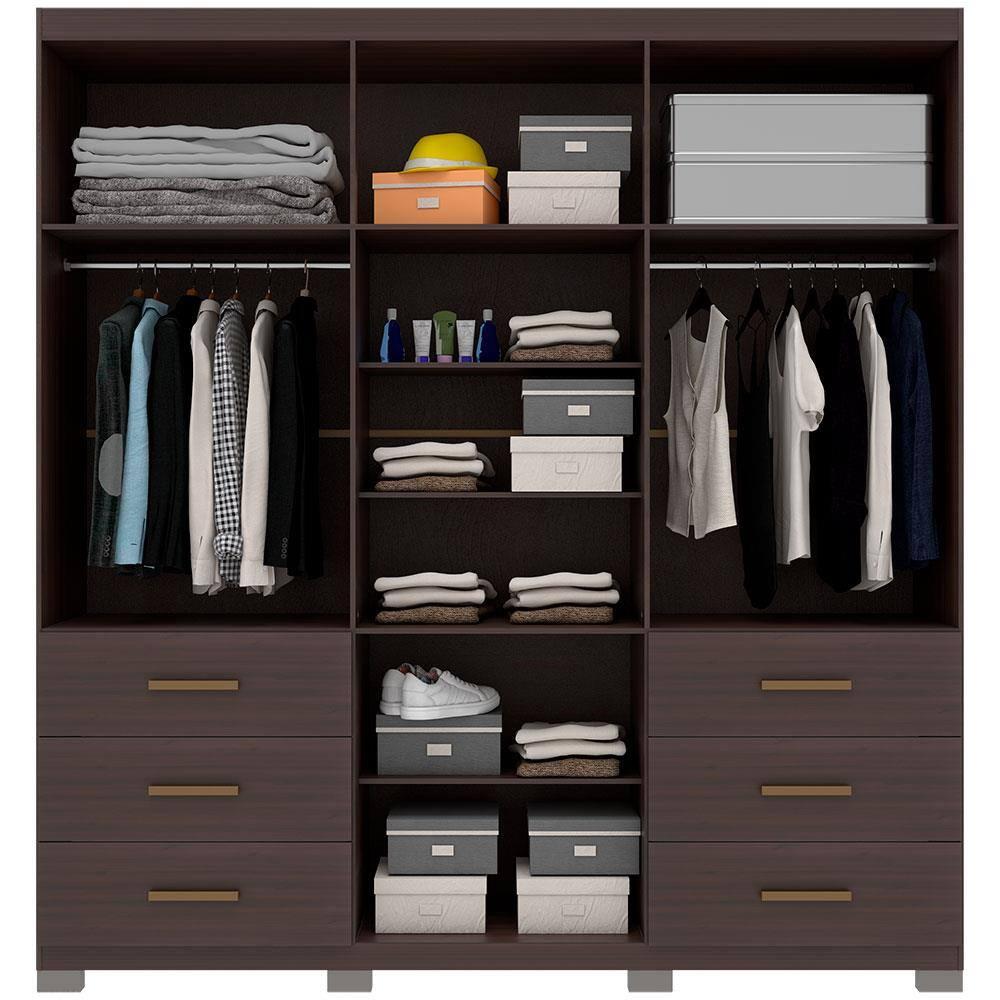 Guarda-Roupa Bartira Santiago com 6 Portas e 6 Gavetas Externas - 209,2cm de Largura - 3