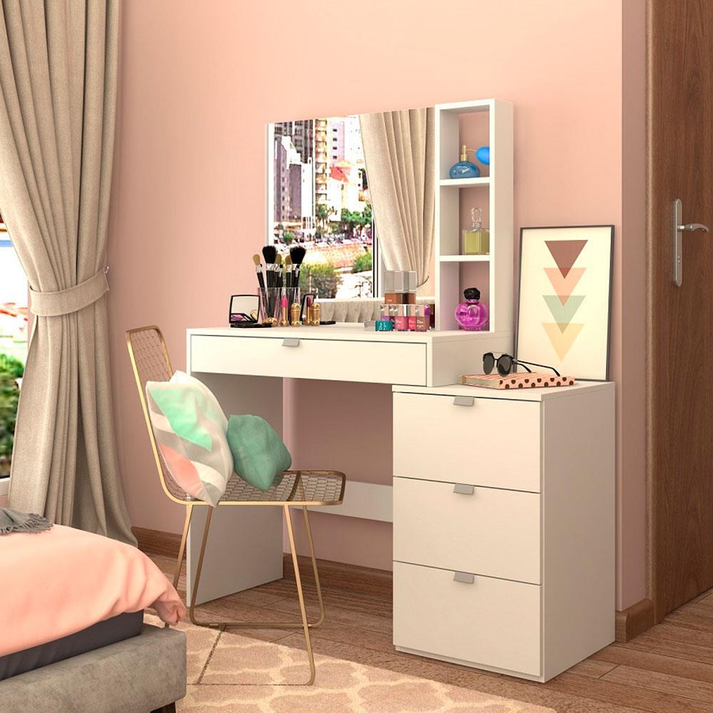 Penteadeira Nova Mobile Anne com Espelho e 4 Gavetas - 1