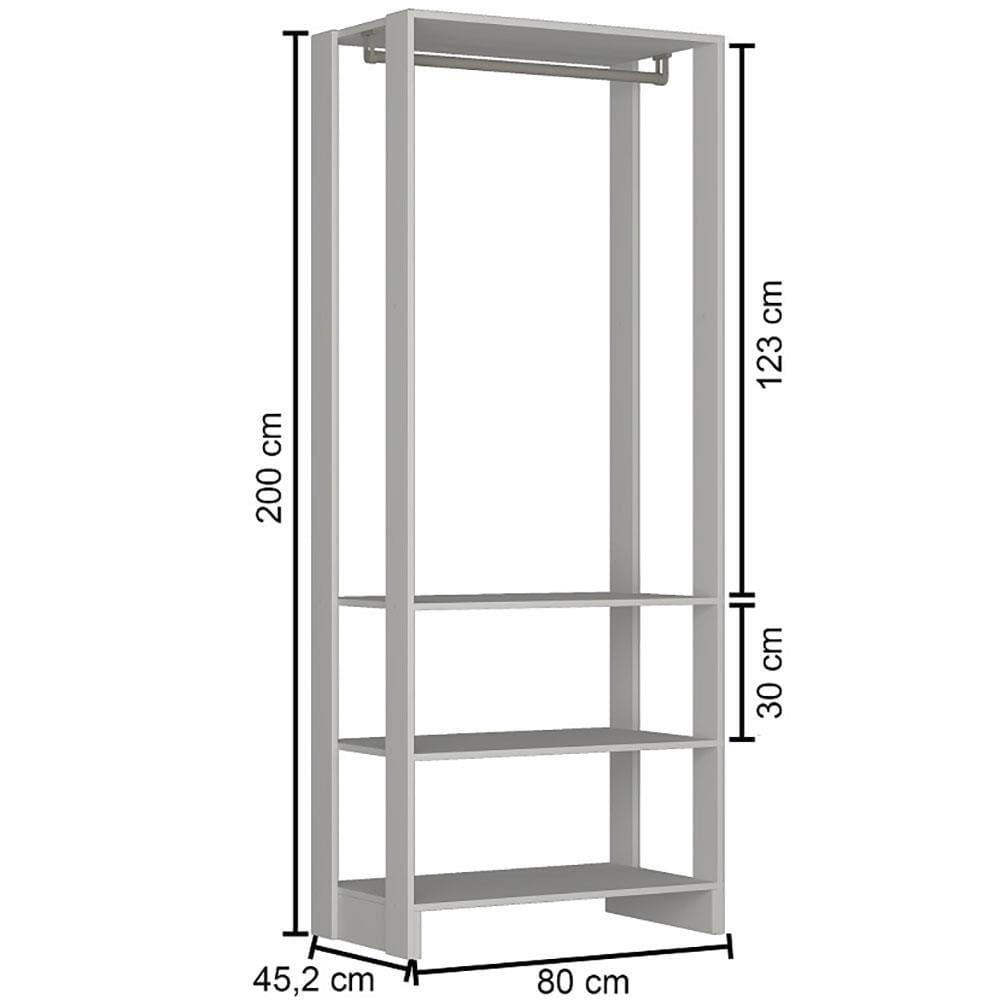 Roupeiro Closet Nova Mobile Yes com 3 Prateleiras e Cabideiro - 3