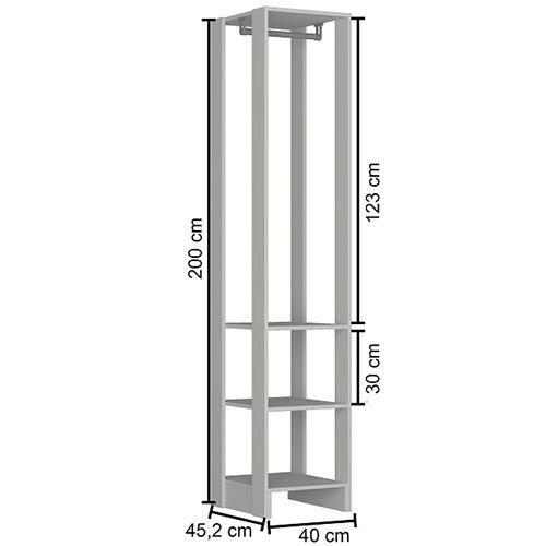 Armário Closet Nova Mobile Slim Yes com 3 Prateleiras e Cabideiro - 3