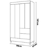 Guarda-Roupa Palumóveis Mobi com 4 Portas e 2 Gavetas - 9