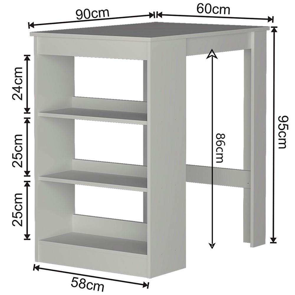 Mesa Retangular Nova Móbile Slin com Prateleira - 3