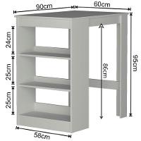 Mesa Retangular Nova Móbile Slin com Prateleira - 3