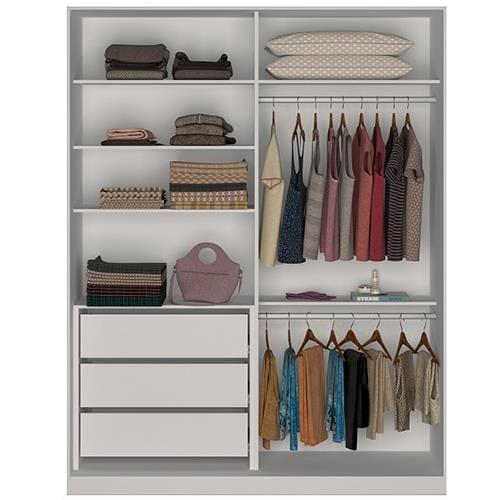 Guarda-Roupa Nova Mobile Magic com 2 Portas de Correr, 3 Gavetas e Espelho - 3