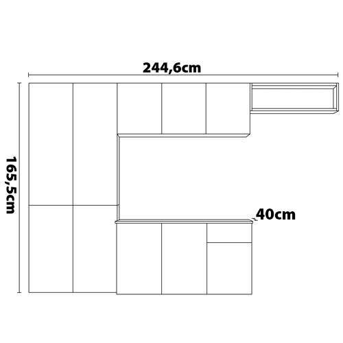 Cozinha Compacta Itatiaia Bolt com 10 Portas, 1 Gaveta e 8 Prateleiras - 244,6cm de largura - 7