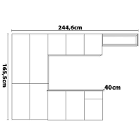 Cozinha Compacta Itatiaia Bolt com 10 Portas, 1 Gaveta e 8 Prateleiras - 244,6cm de largura - 7