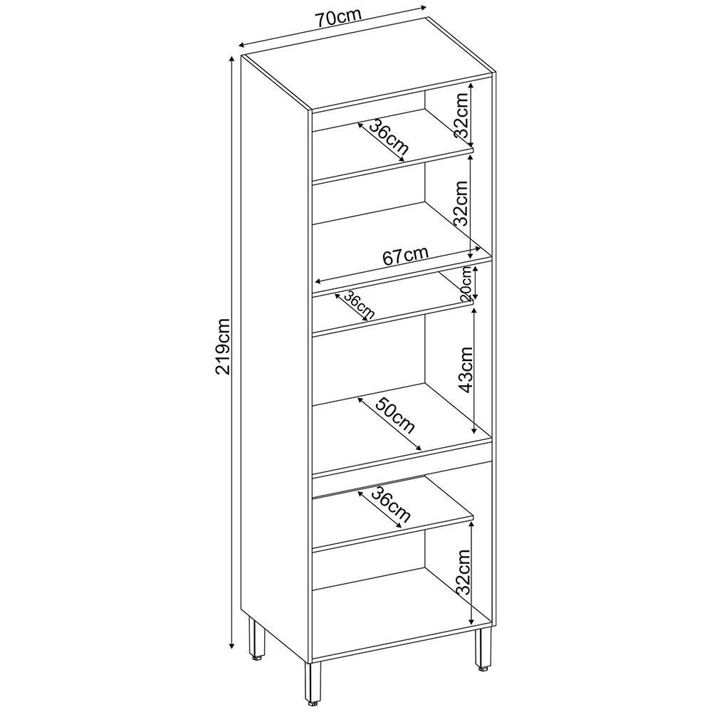 Paneleiro Duplo Demóbile Firenze com 4 Portas, 4 Prateleiras e Nicho para Micro-ondas - 4