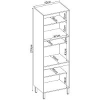 Paneleiro Duplo Demóbile Firenze com 4 Portas, 4 Prateleiras e Nicho para Micro-ondas