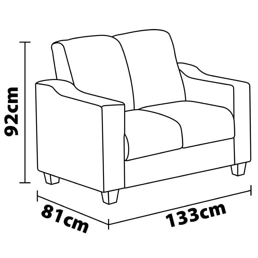 Sofá 2 Lugares Luizzi Roma II com 133cm de Largura e Revestimento em Veludo - 3