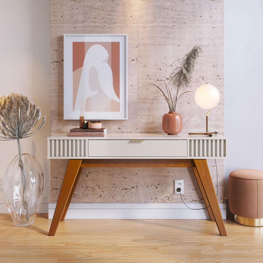 Aparador Colibri Riviera MDP com 1 Gaveta e Pés em Madeira Maciça - 1