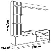 Painel Home Colibri Maceió com 4 Prateleiras, 4 Nichos, para TVs até 65” - 8