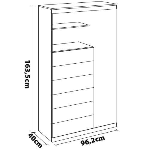 Cômoda Multiuso Santos Andirá Marabá com 1 Porta e 6 Gavetas - 4