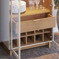 Cristaleira Colibri Guanabara MDP com 3 Prateleiras, 2 Portas de Vidro, 1 Gaveta e 1 Adega - 7