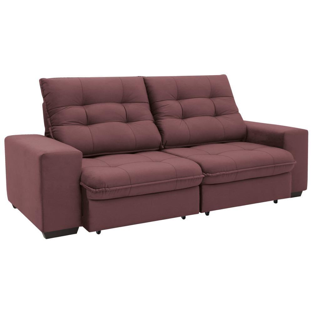 Sofá 3 Lugares Linoforte Benetton Retrátil e Reclinável, Revestido em Tecido Suede - 200cm de largura - 3