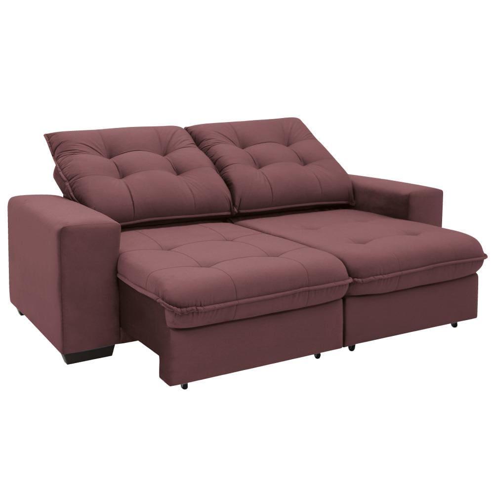 Sofá 3 Lugares Linoforte Benetton Retrátil e Reclinável, Revestido em Tecido Suede - 200cm de largura - 5