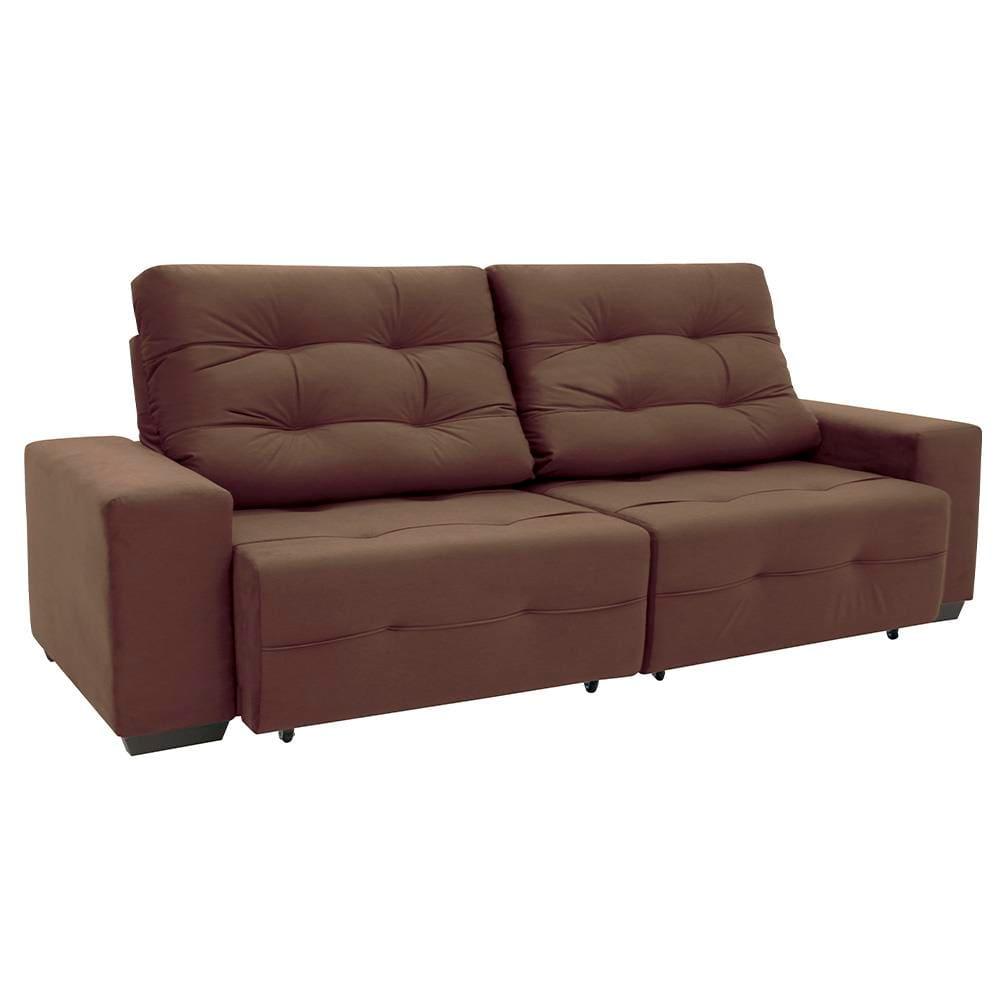 Sofá 3 Lugares Linoforte Bonno com 200 cm de Largura, Retrátil e Reclinável, Revestido em Tecido Suede - 2