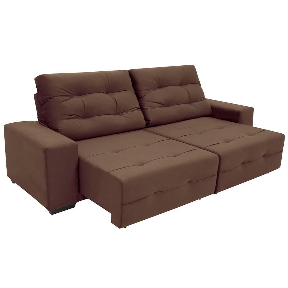 Sofá 3 Lugares Linoforte Bonno com 200 cm de Largura, Retrátil e Reclinável, Revestido em Tecido Suede - 3