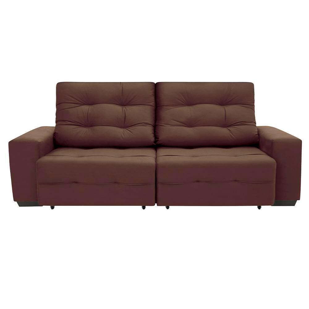 Sofá 3 Lugares Linoforte Bonno com 200 cm de Largura, Retrátil e Reclinável, Revestido em Tecido Suede - 4