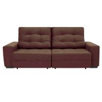 Sofá 3 Lugares Linoforte Bonno com 200 cm de Largura, Retrátil e Reclinável, Revestido em Tecido Suede