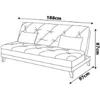 Sofá-Cama 3 Lugares Linoforte Jamile com Encosto Reclinável em Tecido Suede - 188cm de Largura - 9