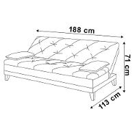 Sofá-Cama 3 Lugares Linoforte Jamile com Encosto Reclinável em Tecido Suede - 188cm de Largura - 10