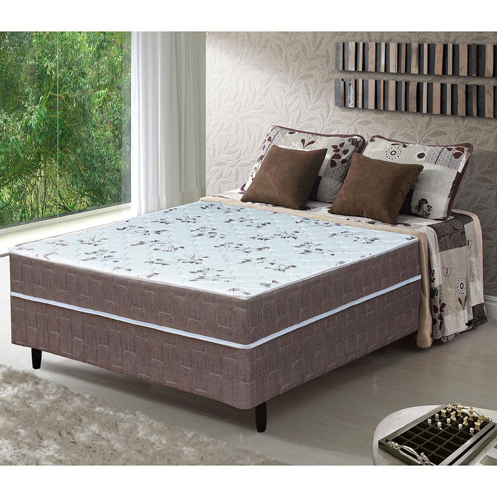 Cama Box Conjugada Casal Umaflex New Florença com Molas Ensacadas 55x138x188cm - Marrom e Bege - 1