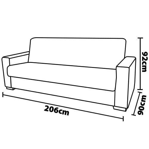 Sofá-Cama 3 Lugares Matrix Grazi Revestido em Tecido Veludo - 206cm de largura - 5