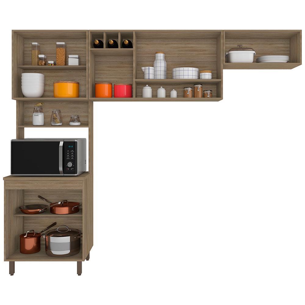 Cozinha Compacta Poliman Barcelona com 8 Portas e 3 Prateleiras - 258cm de largura - 3