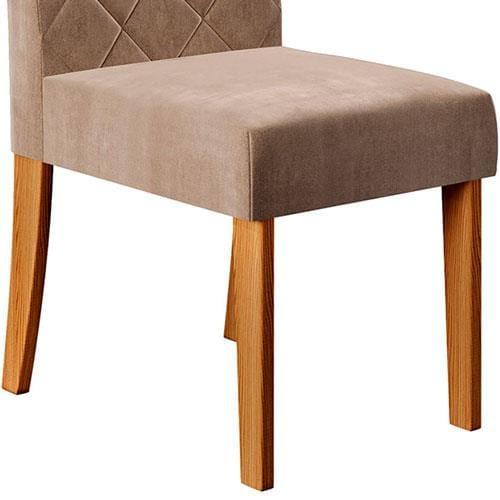 Cadeira de Jantar DJ Móveis Raquel Plus com Assento e Encosto Estofados com Revestimento em Veludo - 2