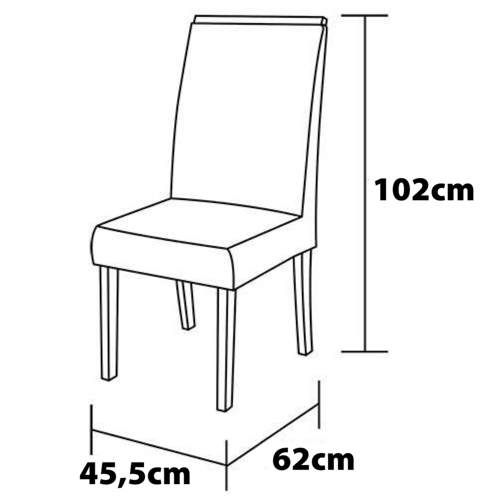 Cadeira de Jantar DJ Móveis Raquel Plus com Assento e Encosto Estofados com Revestimento em Veludo - 4