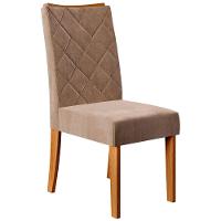 Cadeira de Jantar DJ Móveis Raquel Plus com Assento e Encosto Estofados com Revestimento em Veludo - 1