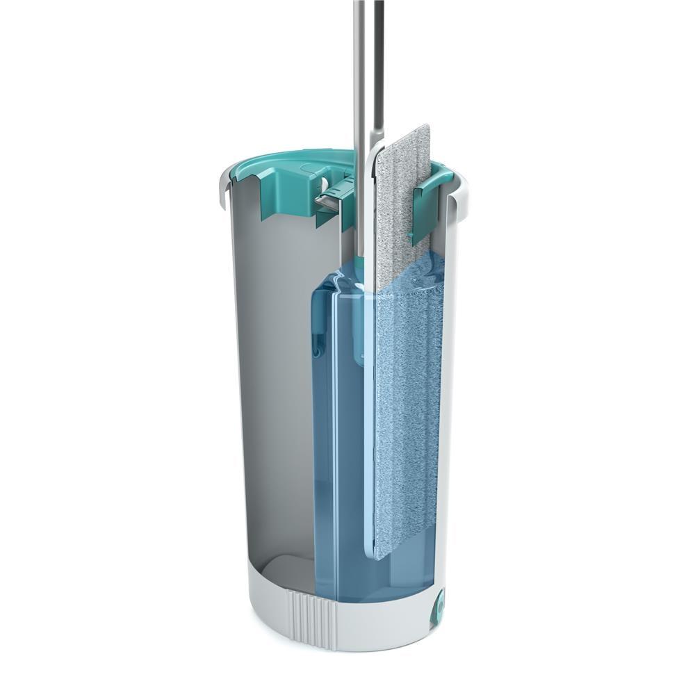 Mop Lava e Seca FlashLimp Fit com Balde 2,5L e Refil – Cinza/ Verde Esmeralda - 4