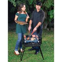 Churrasqueira Mor Arizona em Aço Esmaltado com Grelha e 3 Espetos - Preta