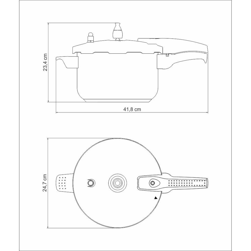 Panela de Pressão 6L Tramontina Allegra em Aço Inox com Fundo Triplo e Cabo Antitérmico - 4