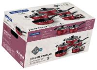 Jogo de Panelas Tramontina Sicilia 5 Peças Revestimento Antiaderente Starflon Excellent Vermelho - 5