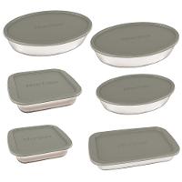 Conjunto de Assadeiras em Vidro com Tampa Plástica Marinex – 6 Peças - 1