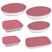 Conjunto de Assadeiras Marinex 6 Peças em Vidro Sodacal Resistente com Tampas Plásticas - 1