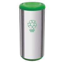 Lixeira Cápsula Tramontina com Tampa Basculante Selecta Plus 94539/205 em Aço Inox – 40 L - 1