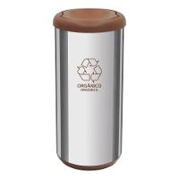 Lixeira Cápsula Tramontina com Tampa Basculante Selecta Plus 94539/203 em Aço Inox – 40 L - 1