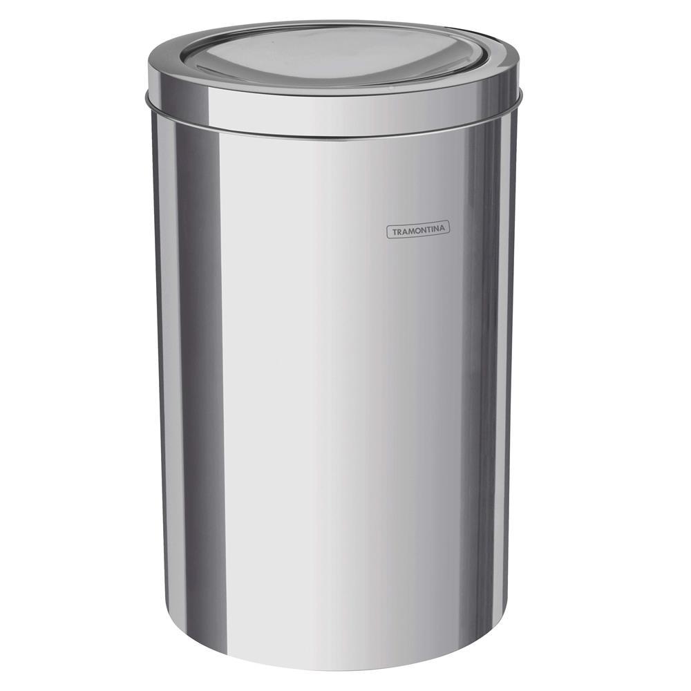 Lixeira Tramontina com Tampa Basculante Swing 94542/112 em Aço Inox – 12 L - 1