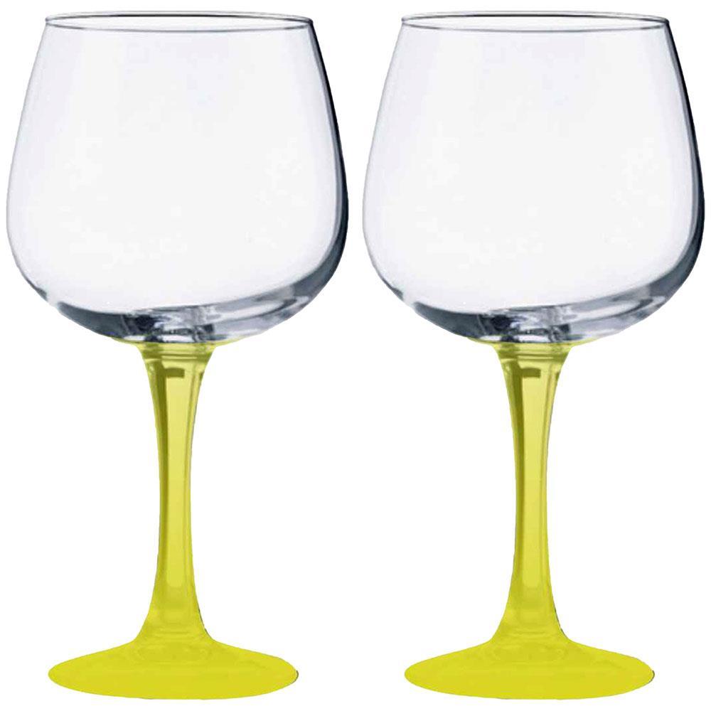 Conjunto de Taças para Gin Vicrila Ibiza com Base Amarela 720 ml – 2 Peças - 1