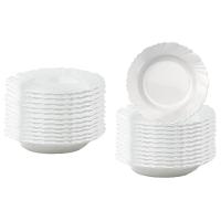 Conjunto de Pratos Fundos Duralex Pétala em Vidro 23,5 cm Branco – 24 Peças - 1