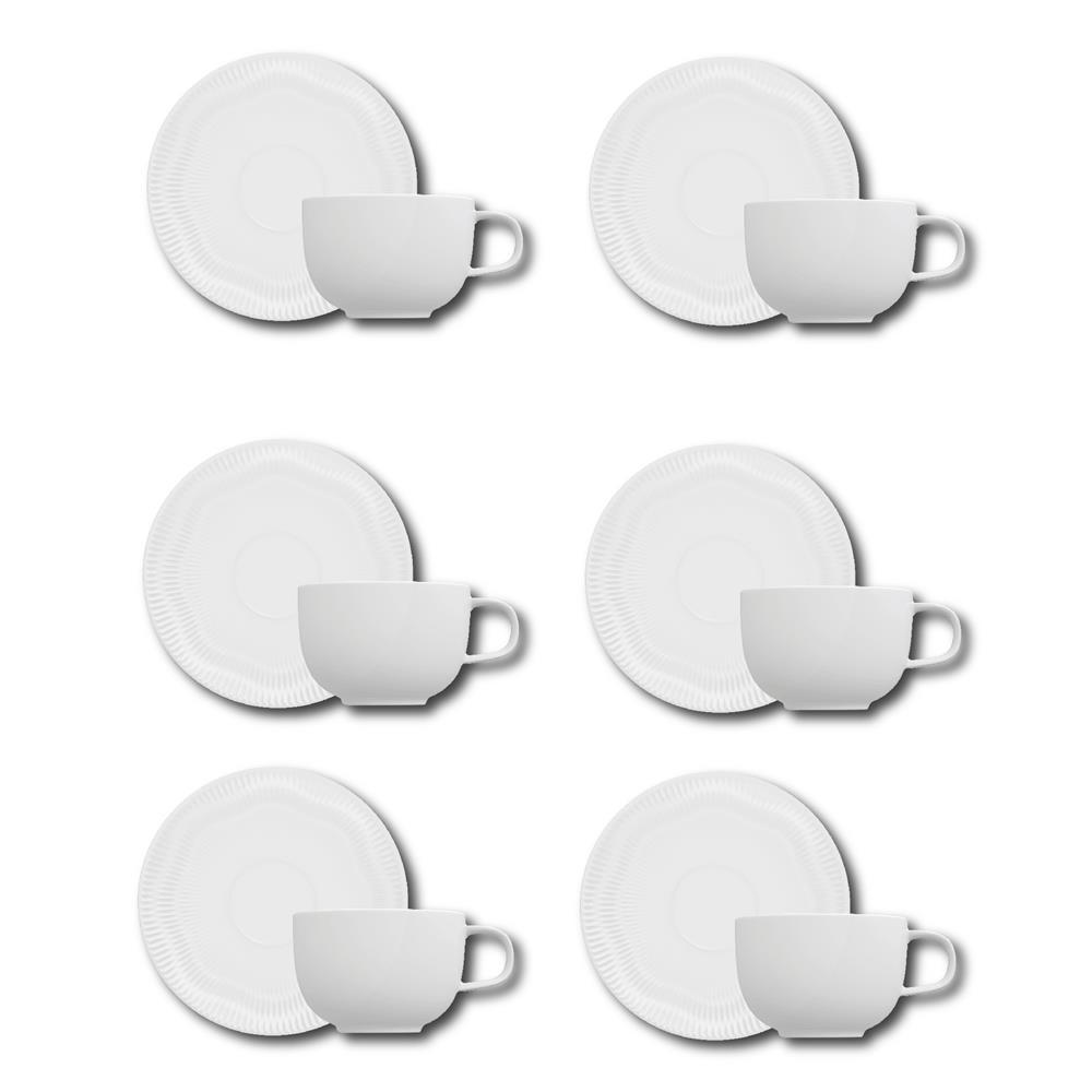 Conjunto de Xícaras para Chá Germer Shell em Porcelana 240 ml – 6 Peças - 1