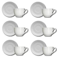 Conjunto de Xícaras para Chá Germer Diamante em Porcelana 240 ml – 6 Peças - 1