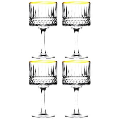 Conjunto de Taças para Coquetel Pasabahce Elysia Gold em Vidro 500ml - 4 Peças