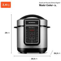 Panela Elétrica de Pressão Mondial Digital Master Cooker PE-40 3L - Preta/Inox - 8