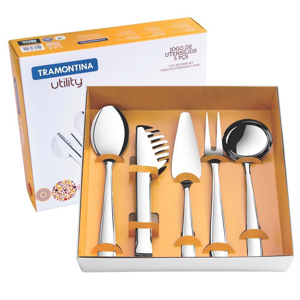 Conjunto de Utensílios Tramontina em Inox - 5 Peças - 1